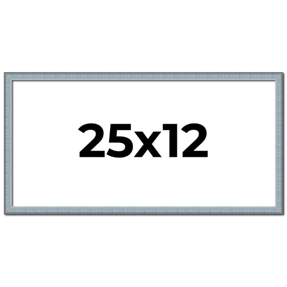 25x12 Frame Rustic Sky Blue Solid Wood Picture Frame | 0.75 Inch Moulding Width |Includes UV
