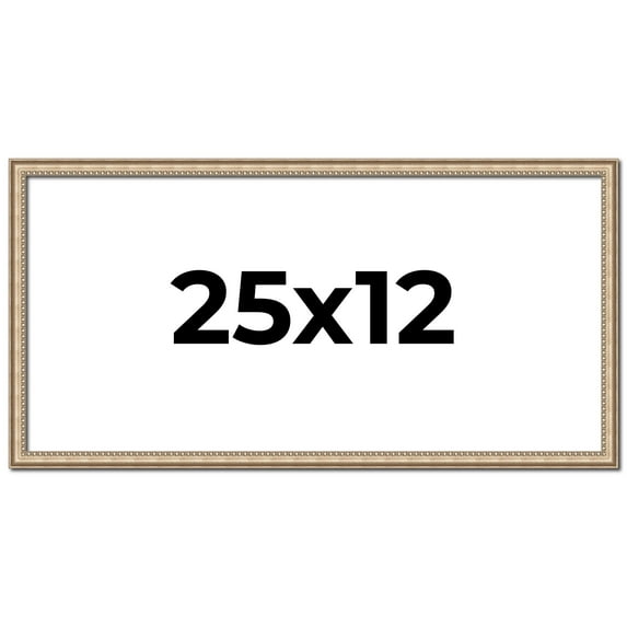 25x12 Frame Silver Real Wood Picture Frame Width 0.75 Inches | Interior Frame Depth 0.5 Inches |