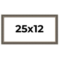 25x12 Frame Silver Real Wood Picture Frame Width 1.25 Inches | Interior Frame Depth 0.5 Inches |
