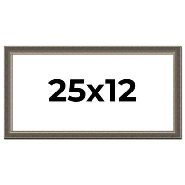 25x12 Frame Silver Real Wood Picture Frame Width 1.25 Inches | Interior Frame Depth 0.5 Inches |