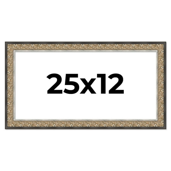 25x12 Frame Silver Real Wood Picture Frame Width 1.75 Inches | Interior Frame Depth 0.5 Inches |