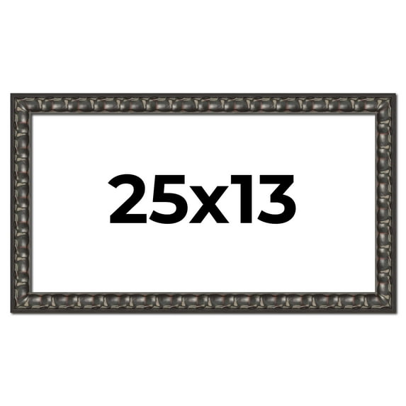 25x13 Frame Black-Brown Medieval Solid Wood Picture Frame | 1.5 Inch Moulding Width | Gotham