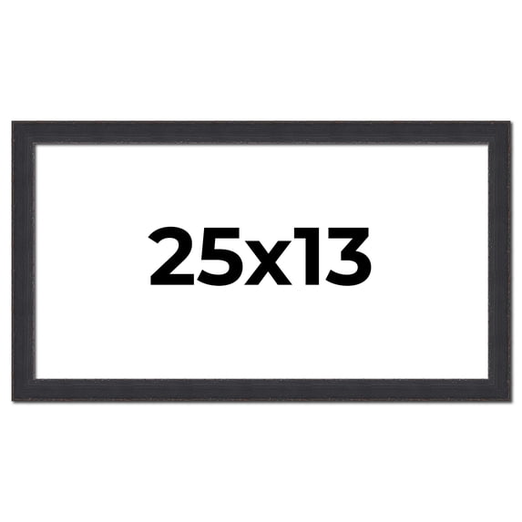 25x13 Frame Black Real Wood Picture Frame Width 1.25 Inches | Interior Frame Depth 0.5 Inches |