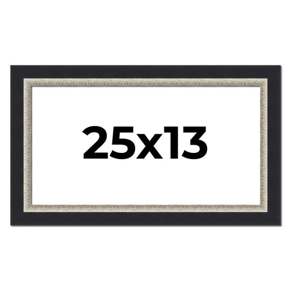 25x13 Frame Black Real Wood Picture Frame Width 2.25 Inches | Interior Frame Depth 0.5 Inches |