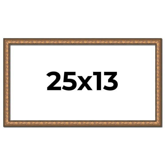 25x13 Frame Gold Real Wood Picture Frame Width 1.25 inches | Interior Frame Depth 0.5 inches |