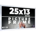 thumbnail image 1 of 25x13 Frame Silver Stainless Steel Solid Wood Picture Frame | 0.75 Inch Moulding Width | Includes, 1 of 8
