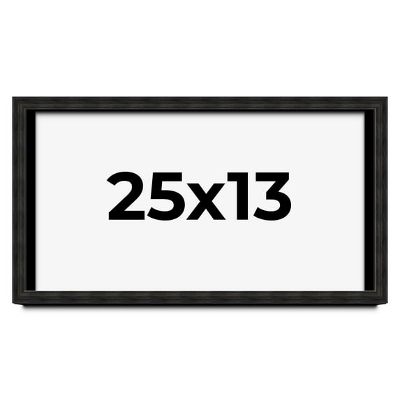 25x13 Shadow Box Black Rustic Barnwood Display Frame | 1.125 Inch Deep | 0.875 Inch Moulding Width