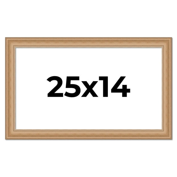25x14 Frame Charleston Honey Brown Solid Wood Picture Frame Width 1.75 Inches | Interior Depth 0.5