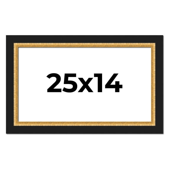 25x14 Frame Gold Real Wood Picture Frame Width 2.25 Inches | Interior Frame Depth 0.5 Inches |