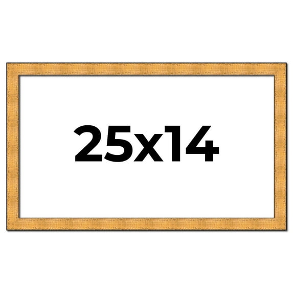 25x14 Frame Gold Rustic Solid Wood Picture Frame | 1.25 Inch Wide Moulding | Rustique Gold