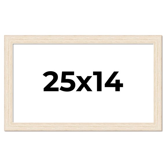 25x14 Frame White Real Wood Picture Frame Width 1.5 inches | Interior Frame Depth 0.5 inches | Barn