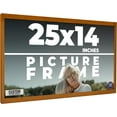 thumbnail image 1 of 25x14 Honey Brown Real Wood Picture Frame Width 0.75 inches | Interior Frame Depth 0.5 inches |, 1 of 8