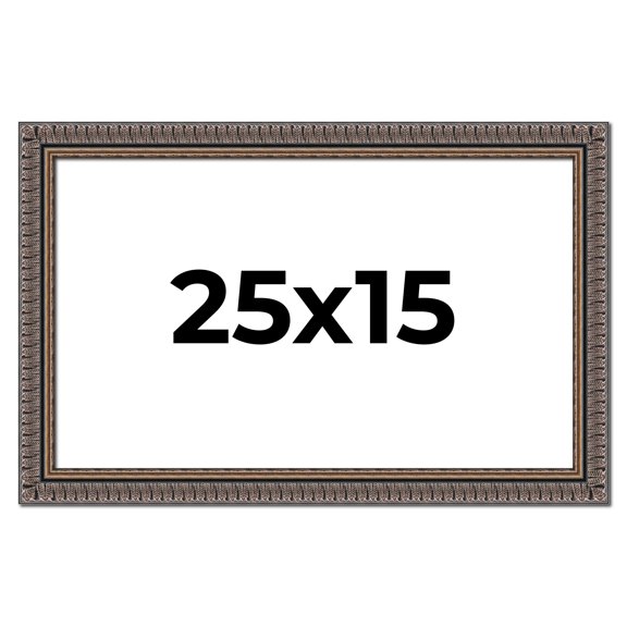 25x15 Frame Black Feather Payton Ornate Solid Wood Picture Frame Width 1.75 Inches | Interior Depth