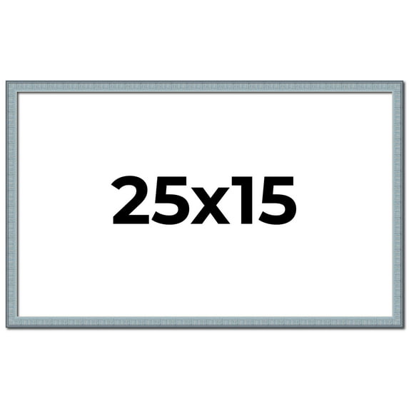 25x15 Frame Blue Scuffed Farm Board Solid Wood Picture Frame Width 0.75 Inches | Interior Depth 0.5