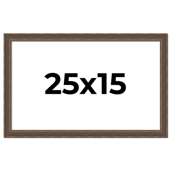 25x15 Frame Golden Caramel Solid Wood Bronze Picture Frame | 1.25 Inch Moulding Width | 0.5 Inch