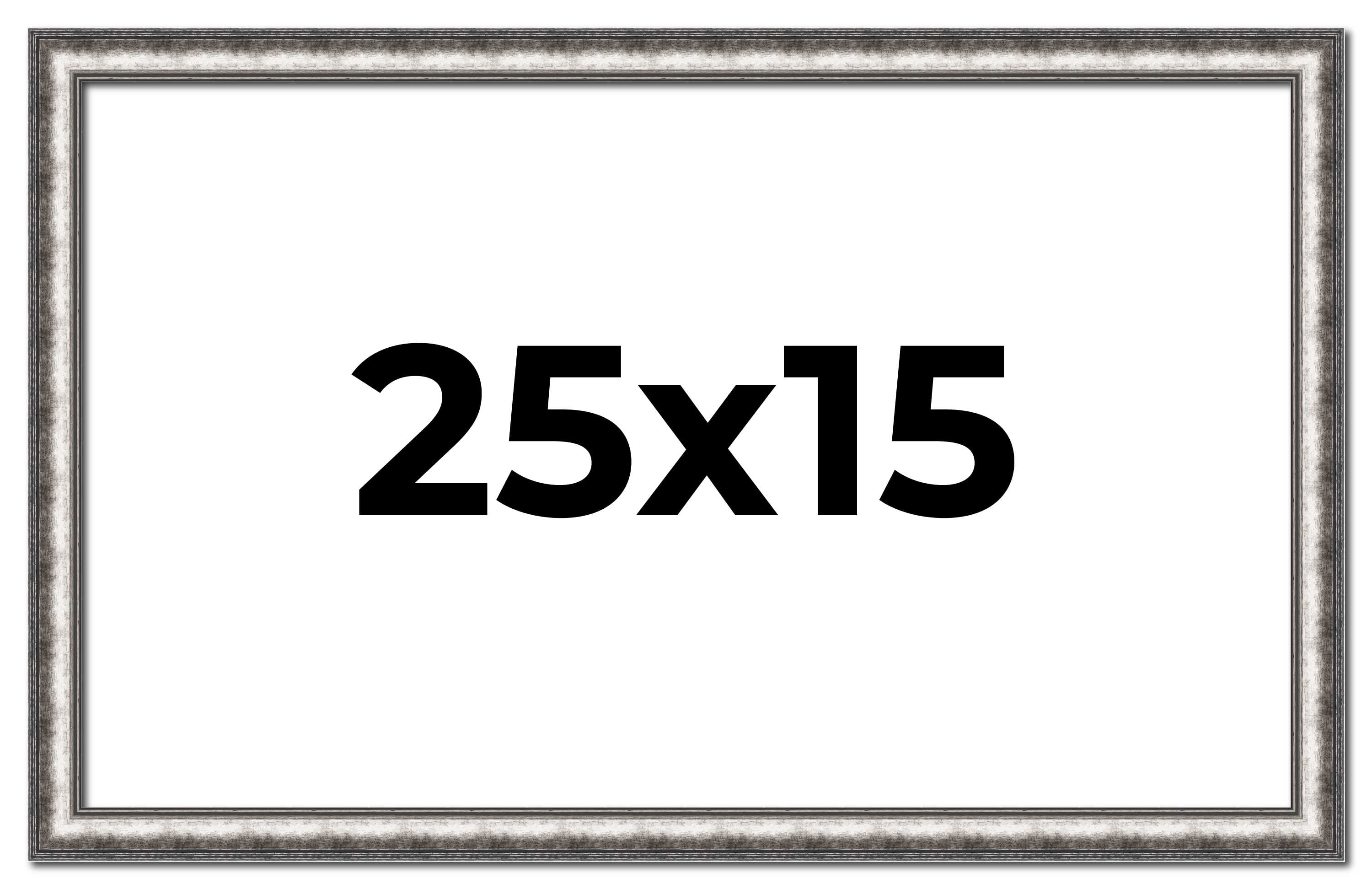 25x15 Frame Silver Real Wood Picture Frame Width 1.125 Inches ...