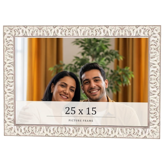 25x15 Frame White Real Wood Picture Frame Width 1.5 inches | Interior Frame Depth 0.5 inches |