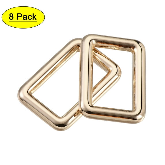 25x15mm Rectangle Buckles Zinc Alloy Gold Tone 8Pack