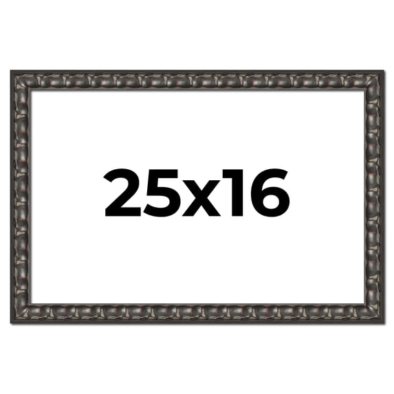 25x16 Frame Black-Brown Medieval Solid Wood Picture Frame | 1.5 Inch Moulding Width | Gotham