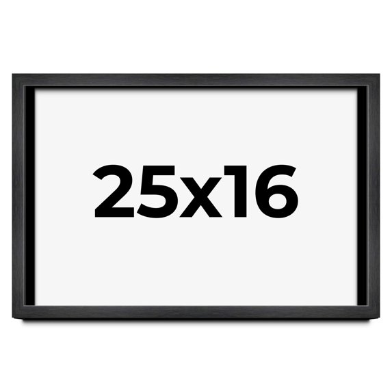 25x16 Frame Black Charcoal Grey Wood Textured Picture Frame | 0.75 Inch Moulding Width | Gunmetal