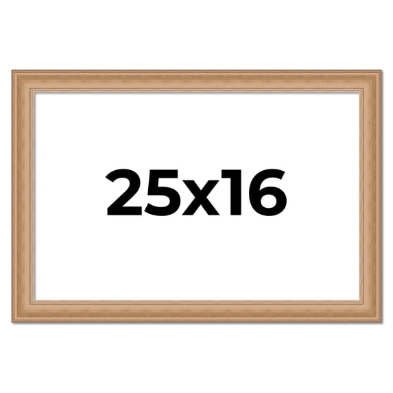 25x16 Frame Charleston Honey Brown Solid Wood Picture Frame Width 1.75 Inches | Interior Depth 0.5