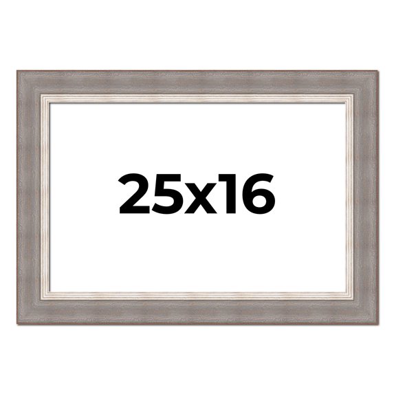 25x16 Frame Grey Real Wood Picture Frame Width 2.75 Inches | Interior Frame Depth 0.5 Inches |