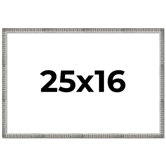 25x16 Frame Silver Picture Frame - Complete Modern Photo Frame Includes UV Acrylic Shatter Guard
