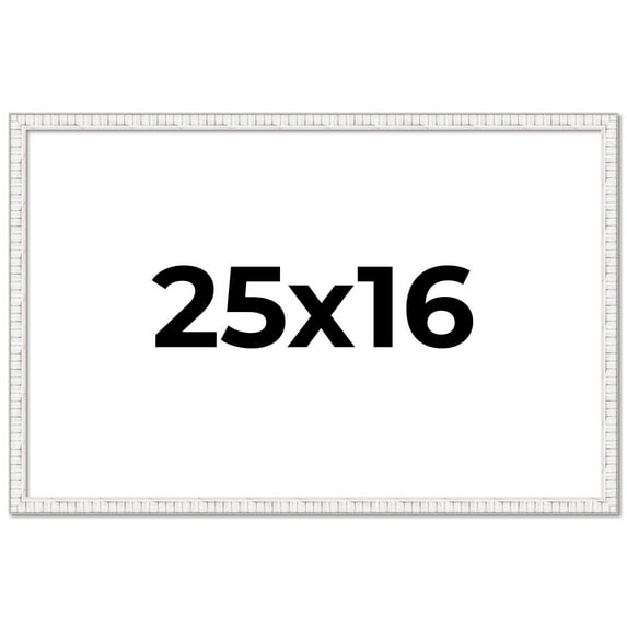 25x16 Frame White Real Wood Picture Frame Width 0.75 inches | Interior Frame Depth 0.5 inches |