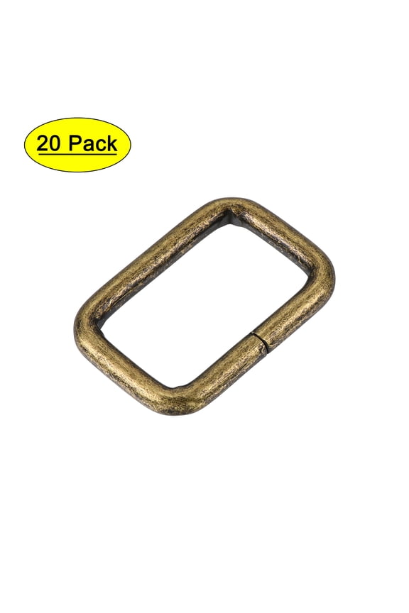 25x16mm Rectangle Buckles Iron Electroplated Bronze Tone 20 Pack
