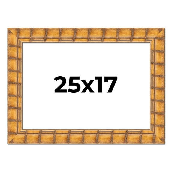 25x17 Frame Beige Real Wood Picture Frame Width 3 inches | Interior Frame Depth 0.5 inches |