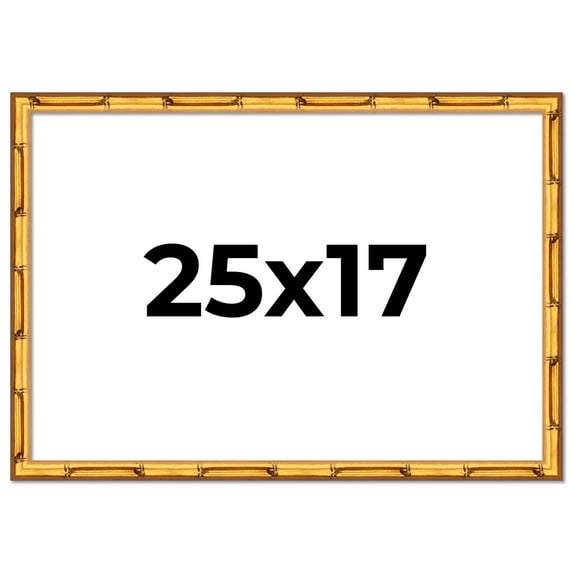 25x17 Frame Gold Bamboo Picture Frame - Complete Modern Photo Frame Includes UV Acrylic Shatter