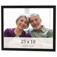 thumbnail image 1 of 25x18 Frame Black Charcoal Grey Wood Textured Picture Frame | 0.75 Inch Moulding Width | Gunmetal, 1 of 8