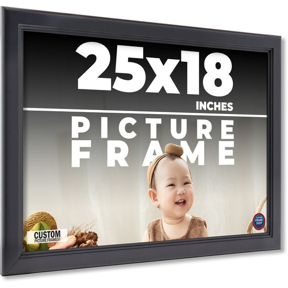 25x18 Frame Black Passaggi Solid Wood Picture Frame Width 1.5 Inches | Interior Depth 0.5 Inches |