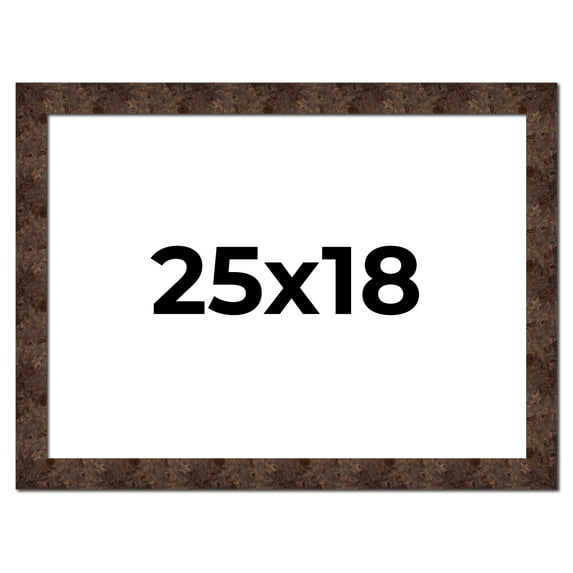 25x18 Frame Brown Burl Real Wood Picture Frame Width 1.625 Inches | Interior Frame Depth 0.5 Inches