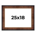 thumbnail image 1 of 25x18 Frame Brown Walnut Gold Ornate Trim Solid Wood Plein Air Picture Frame | 3 Inch Moulding, 1 of 8