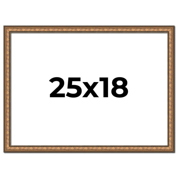 25x18 Frame Gold Real Wood Picture Frame Width 1.25 inches | Interior Frame Depth 0.5 inches |