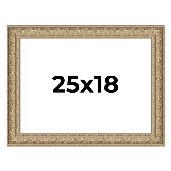 25x18 Frame Ornate Silver Beaded Solid Wood Picture Frame Width 2.5 Inches | Interior Depth 1