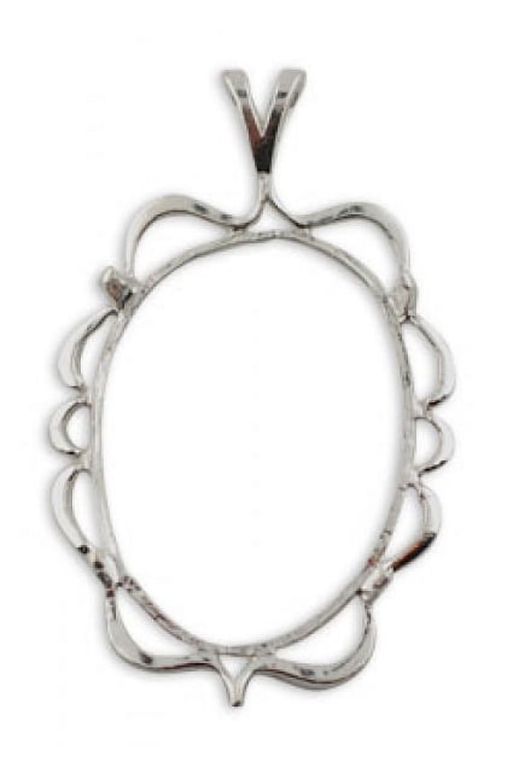 25x18mm Sterling Silver Oval Pendant Snapset for Cabochons/Cameos