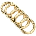 thumbnail image 1 of 25x18x4mm Round Zinc Alloy Spring Gate O Ring Snap Clip Buckle, Light Gold 5 Pack, 1 of 5