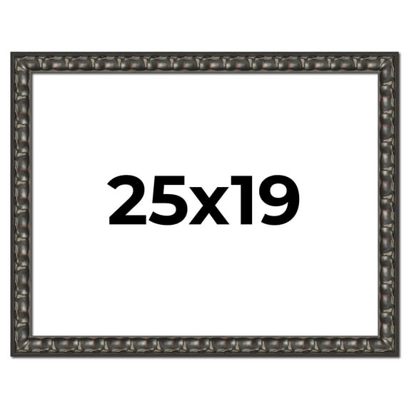 25x19 Frame Black-Brown Medieval Solid Wood Picture Frame | 1.5 Inch Moulding Width | Gotham