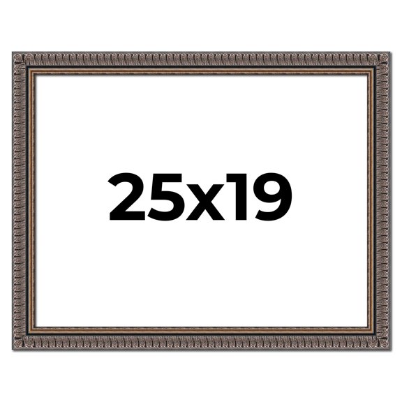 25x19 Frame Black Feather Payton Ornate Solid Wood Picture Frame Width 1.75 Inches | Interior Depth