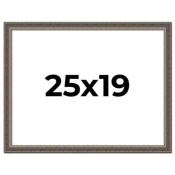 25x19 Frame Silver Real Wood Picture Frame Width 1.25 Inches | Interior Frame Depth 0.5 Inches |