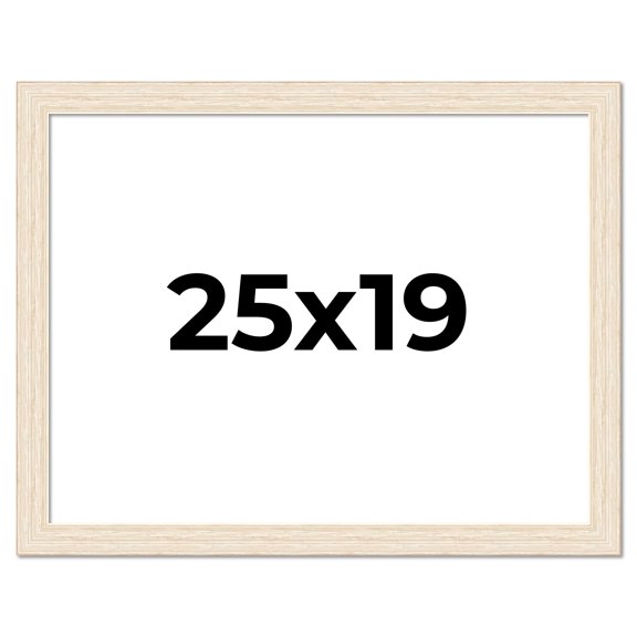 25x19 Frame White Barnwood Picture Frame Includes UV Acrylic Plexiglass, Acid Free Foam Backing