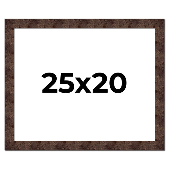 25x20 Frame Brown Burl Real Wood Picture Frame Width 1.625 Inches | Interior Frame Depth 0.5 Inches