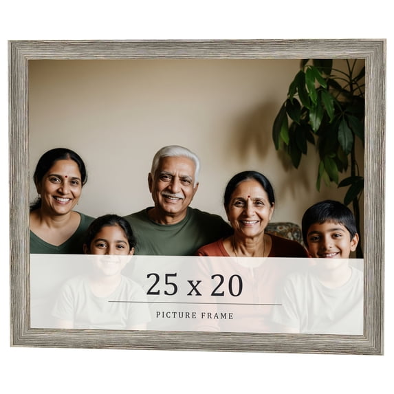 25x20 Frame Grey Solid Wood Picture Frame Width 1 Inches | Interior Frame Depth 0.5 Inches |