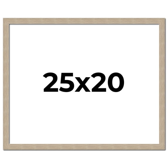 25x20 Frame Grey Solid Wood Picture Frame Width 1 Inches | Interior Frame Depth 0.5 Inches |