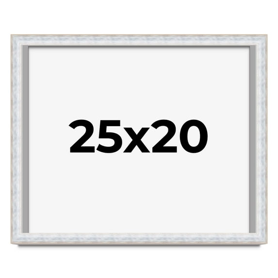 25x20 Shadow Box Frame Silver | 1.625 Inches Deep Real Wood Contemporary Shadowbox Display Frame |
