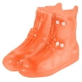 thumbnail image 1 of 25x20cm Silicone Reusable Foldable Overshoes Rain Galoshes Waterproof Shoe Cover, Orange, 1 of 6