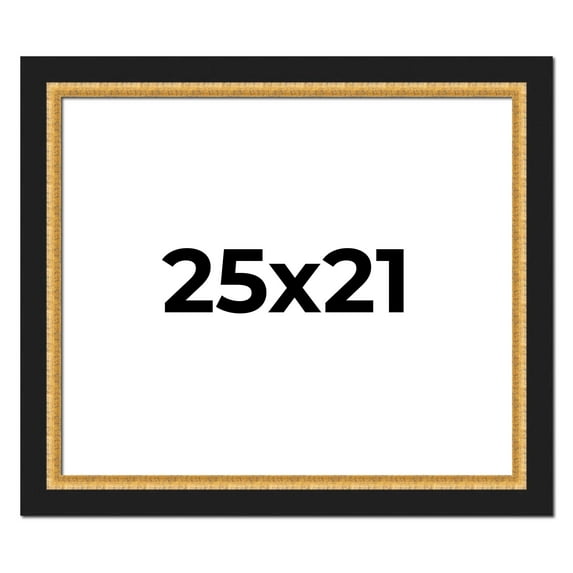 25x21 Frame Gold Real Wood Picture Frame Width 2.25 Inches | Interior Frame Depth 0.5 Inches |