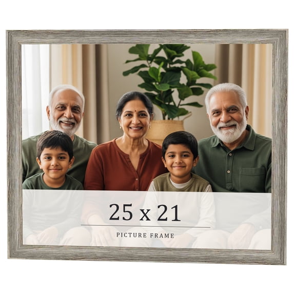 25x21 Frame Grey Solid Wood Picture Frame Width 1 Inches | Interior Frame Depth 0.5 Inches |